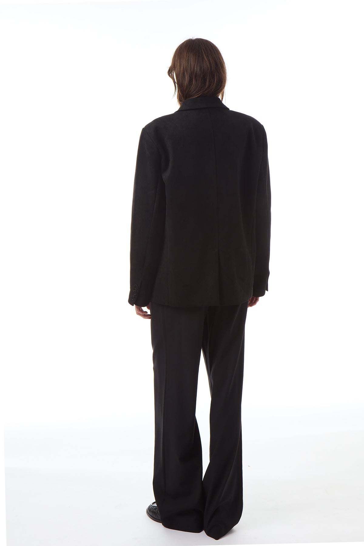Maren Faux Suede Blazer in Black
