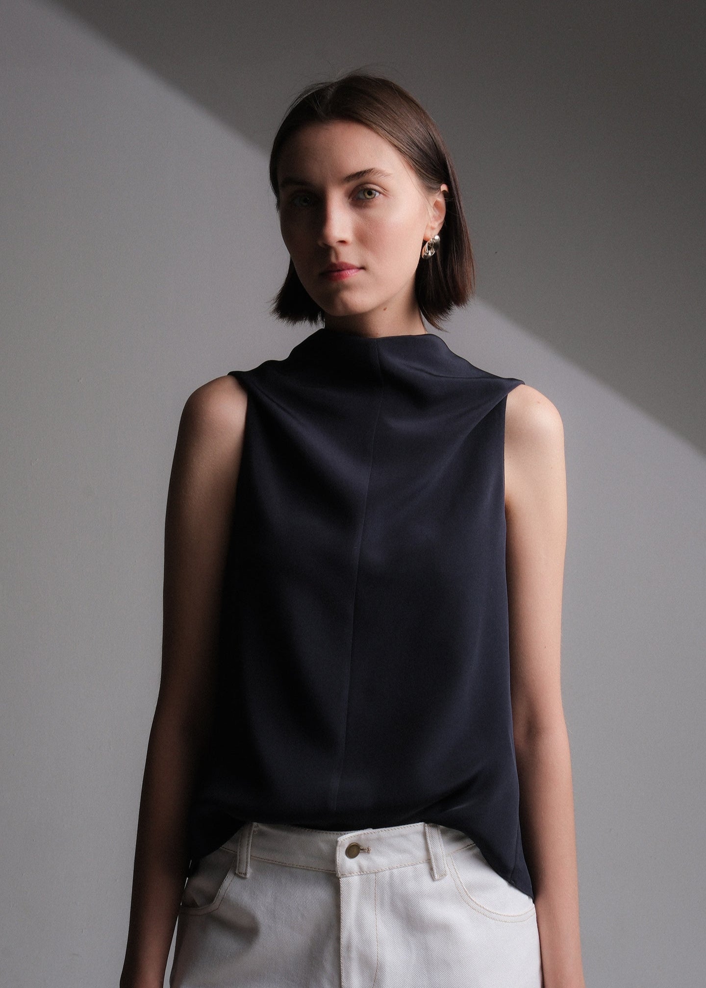 Lyra Top in Midnight Silk