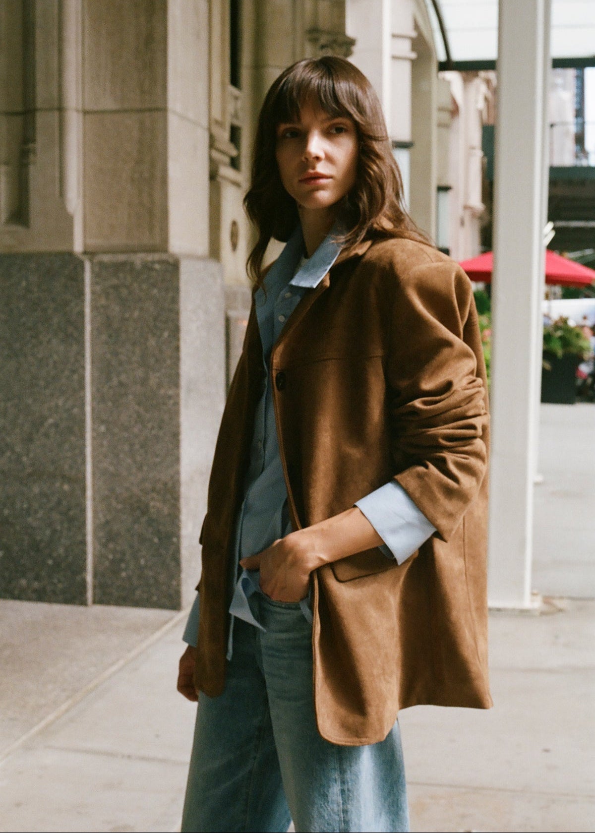 Mara Faux Suede Blazer