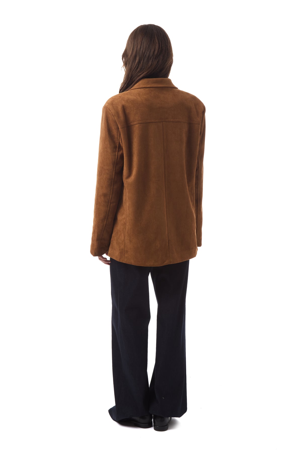 Mara Faux Suede Blazer in Camel