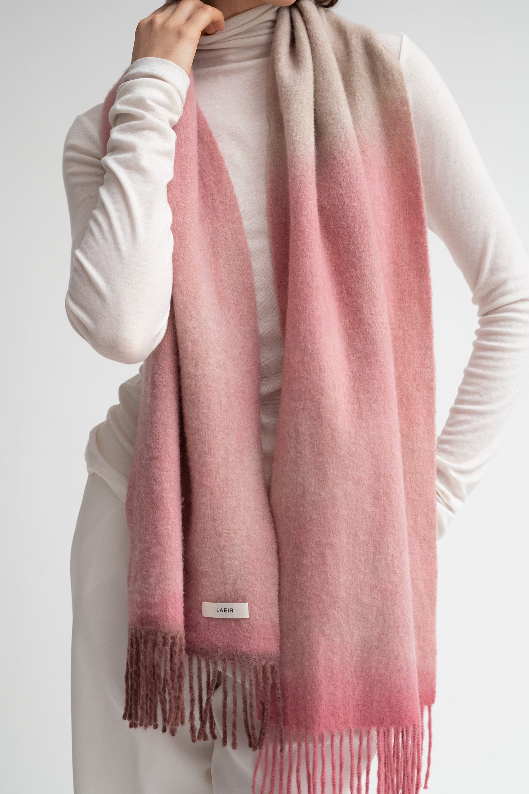 Dana Dip Dyed Wool Scarf in Multi Blush