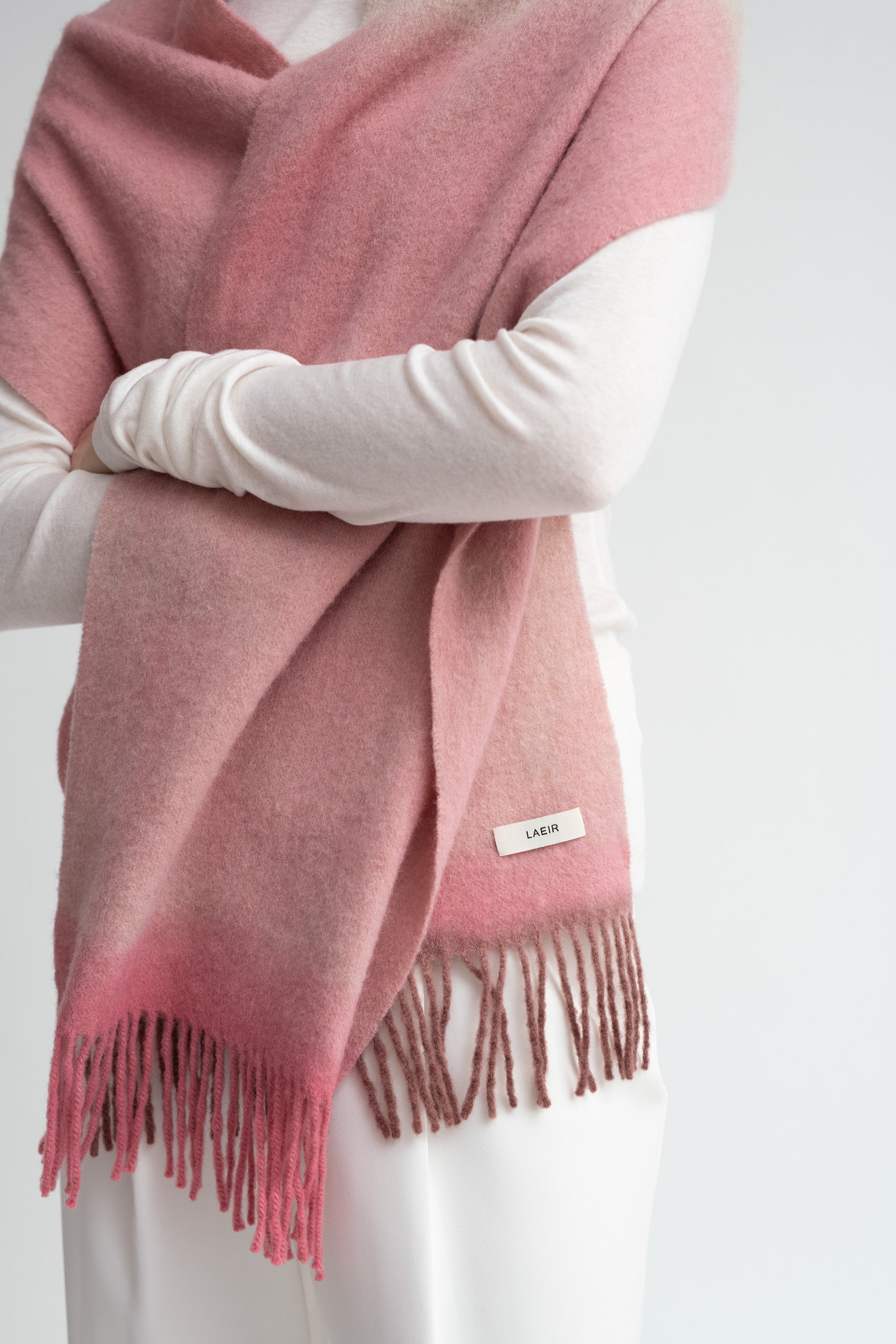 Dana Dip Dyed Wool Scarf in Multi Blush