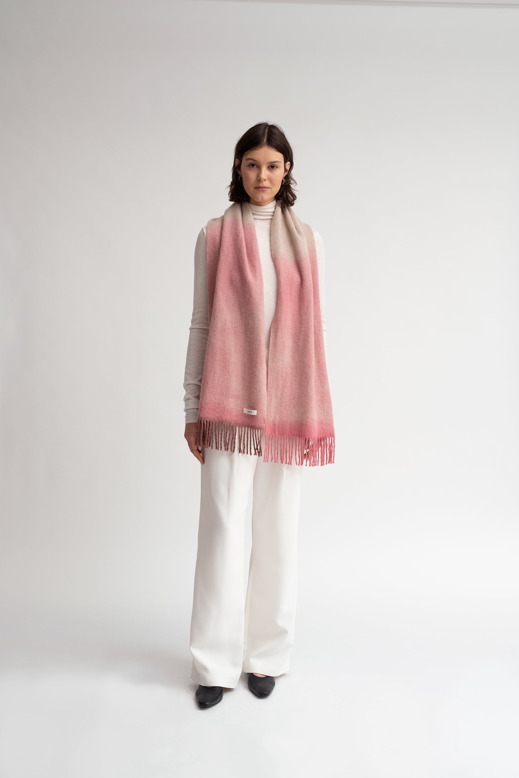 Dana Dip Dyed Wool Scarf in Multi Blush