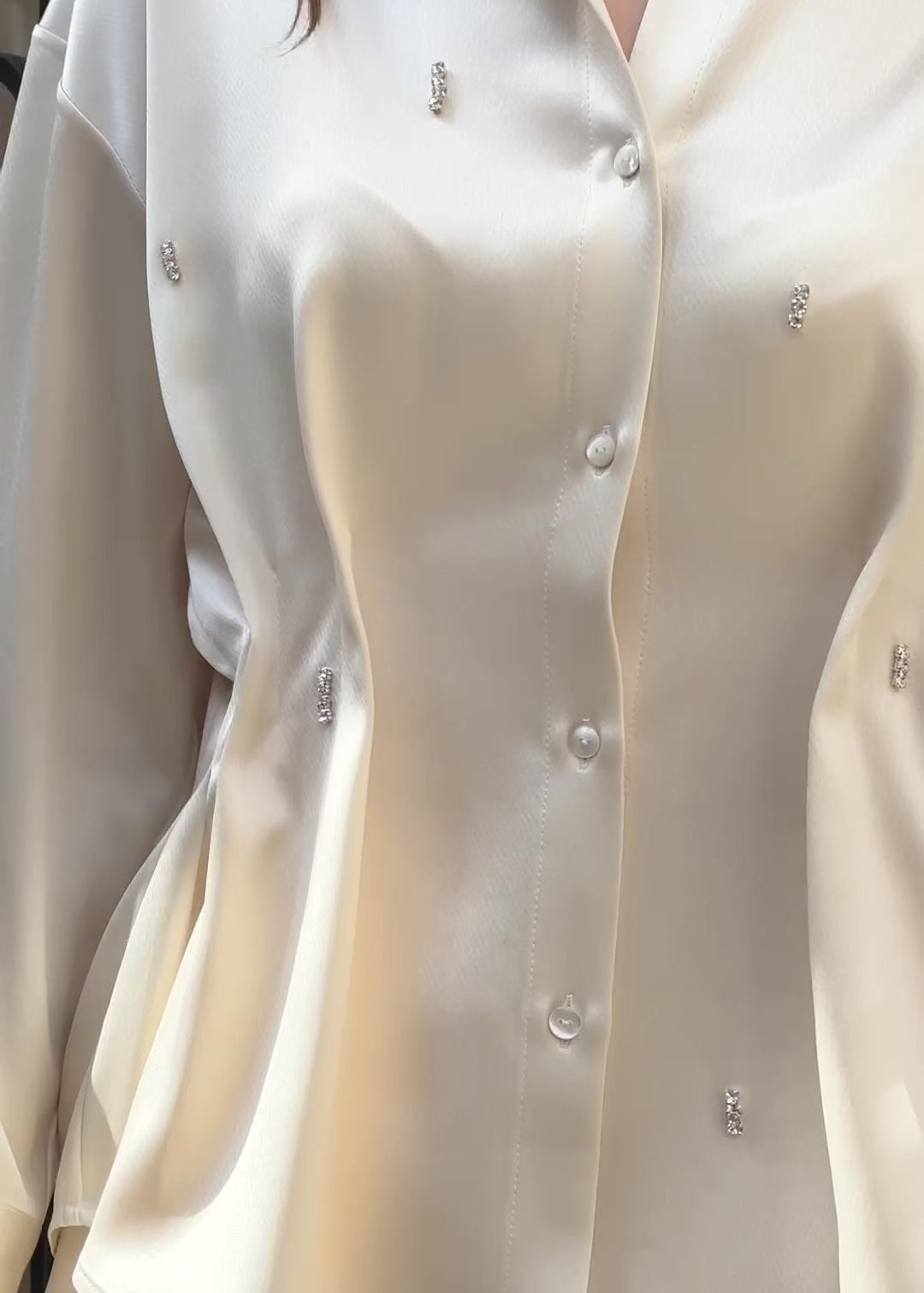 Satin Sora Shirt with Crystals