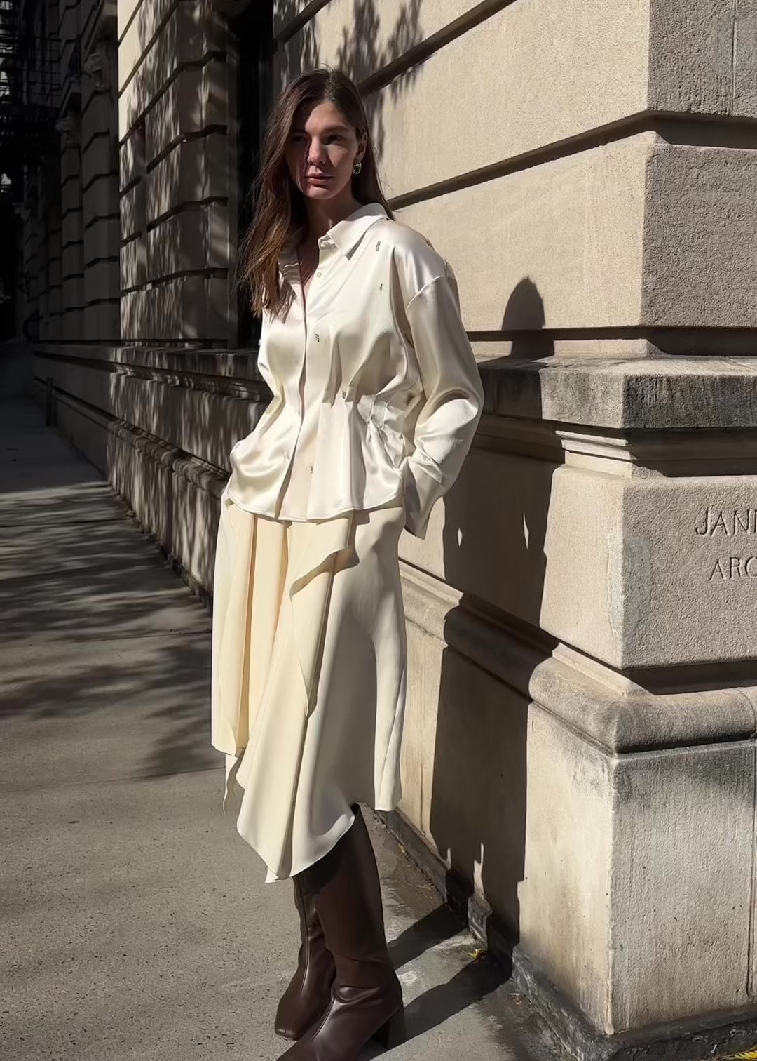 Satin Sora Shirt with Crystals